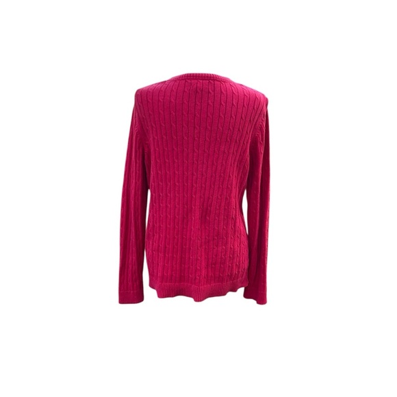 Vibrant Red V-Neck Women's Sweater by Croft  & Barrow Size Medium - Picture 3 of 5